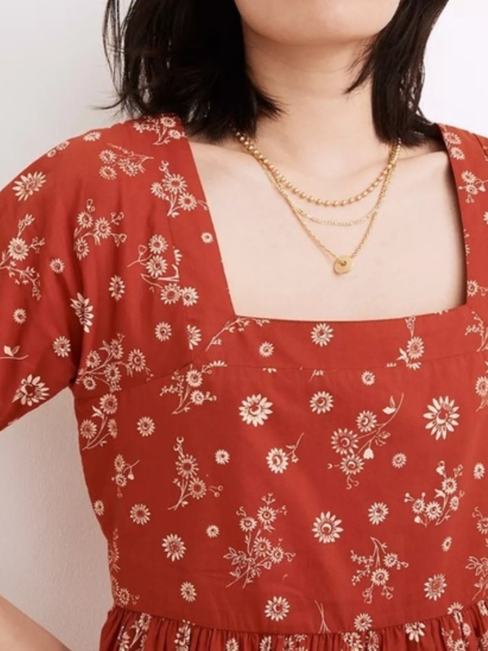 Madewell Allie Floral Square-Neck Dress - Picture 3 of 6